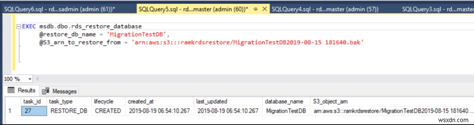 ย้ายฐานข้อมูล SQL Server ไปยังอินสแตนซ์ AWS RDS 