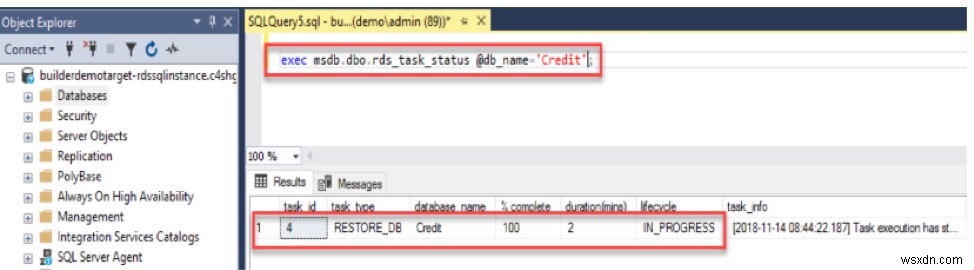 สำรอง กู้คืน และตรวจสอบฐานข้อมูลดั้งเดิมของ AWS SQL 