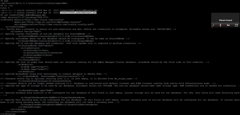 แปลงฐานข้อมูลแบบสแตนด์อโลนเป็น Oracle RAC โดยใช้ rconfig 