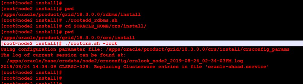 เชื่อมโยงโครงสร้างพื้นฐานกริด Oracle v18c อีกครั้งสำหรับคลัสเตอร์และไบนารีฐานข้อมูล 