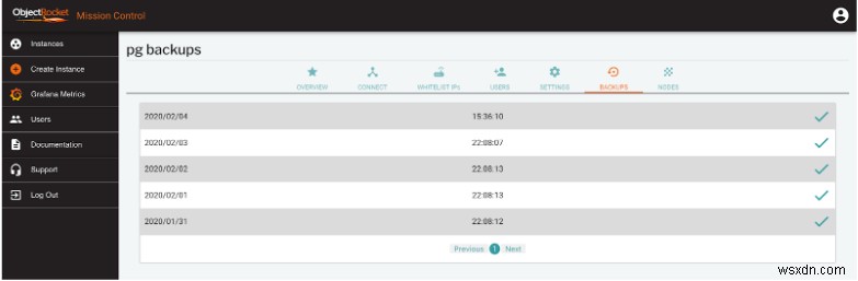 วิธีคืนค่าข้อมูลสำรอง Postgres ใน ObjectRocket 