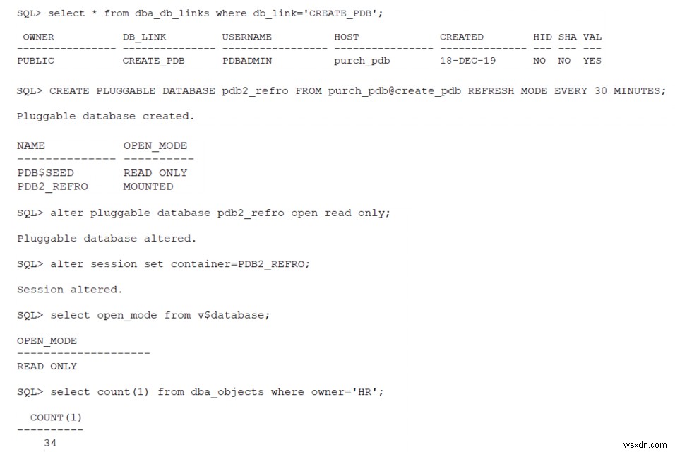 ใช้คุณสมบัติโคลนที่รีเฟรชได้ของ Oracle Database—ส่วนที่สอง:การสาธิต 