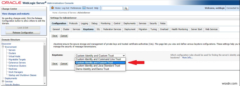 การกำหนดค่า SSL ใน WebLogic Server 12c 