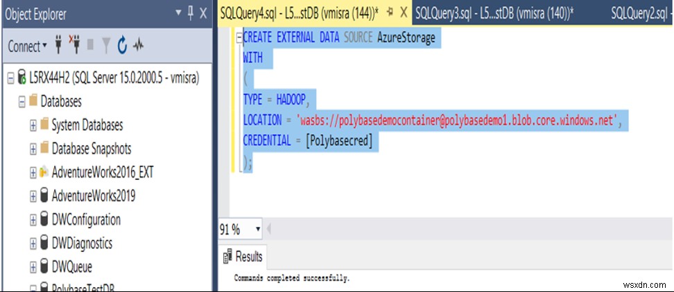 ปัญหาการตั้งค่า SQL PolyBase 