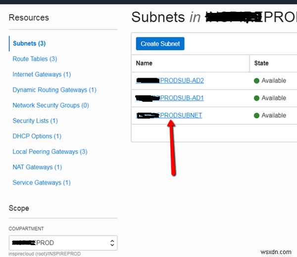 สร้างการเข้าถึง SFTP ระหว่างโฮสต์ใน Virtual Cloud Networks ต่างๆ 