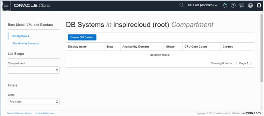 สร้างฐานข้อมูล Oracle (DBaaS) ในระบบคลาวด์ 