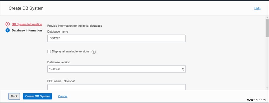 สร้างฐานข้อมูล Oracle (DBaaS) ในระบบคลาวด์ 