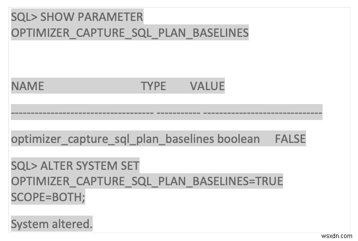 โปรไฟล์ Oracle SQL และเส้นฐาน 