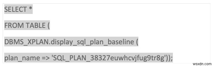 โปรไฟล์ Oracle SQL และเส้นฐาน 