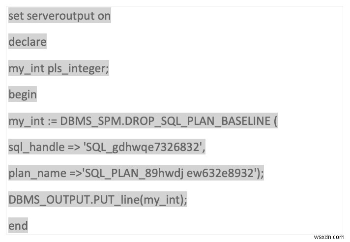 โปรไฟล์ Oracle SQL และเส้นฐาน 