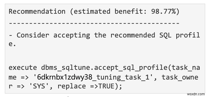 โปรไฟล์ Oracle SQL และเส้นฐาน 