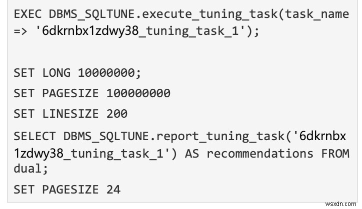 โปรไฟล์ Oracle SQL และเส้นฐาน 