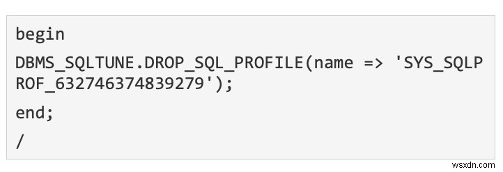 โปรไฟล์ Oracle SQL และเส้นฐาน 