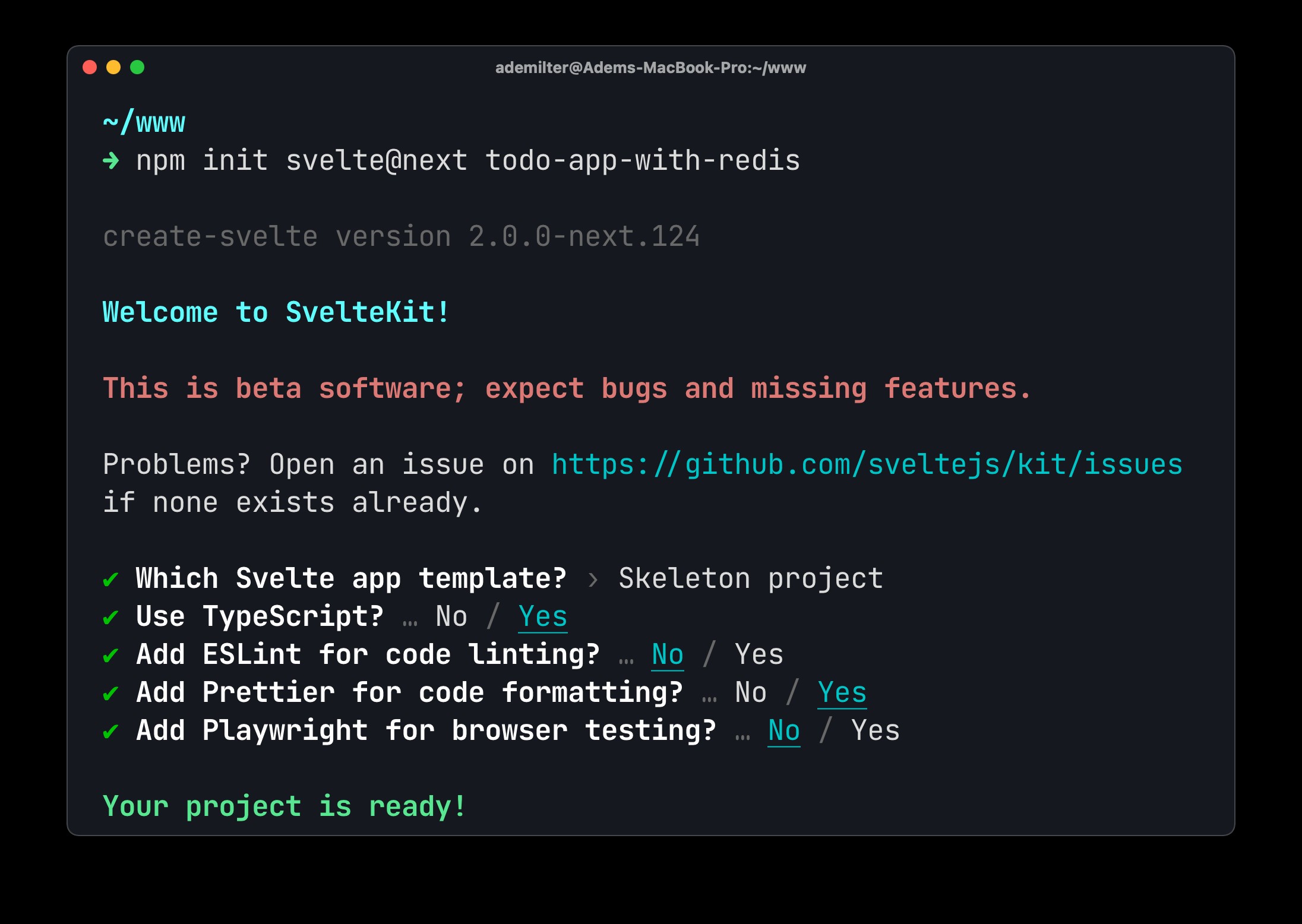 แอพ SvelteKit TODO พร้อม Redis 