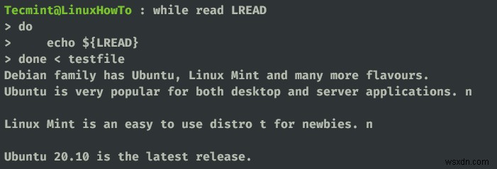 วิธีต่างๆ ในการอ่านไฟล์ใน Bash Script โดยใช้ While Loop 