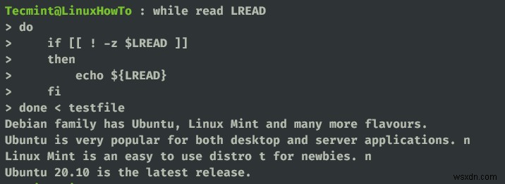 วิธีต่างๆ ในการอ่านไฟล์ใน Bash Script โดยใช้ While Loop 