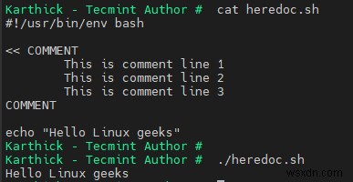 วิธีใช้ Heredoc ใน Shell Scripting 