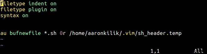 วิธีสร้างเทมเพลตส่วนหัวที่กำหนดเองสำหรับเชลล์สคริปต์ใน Vim 