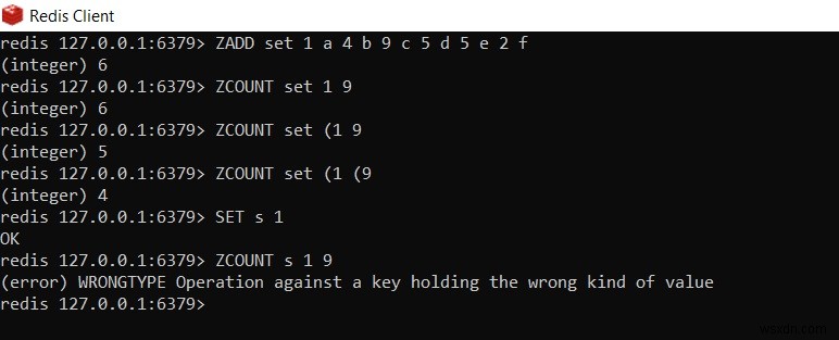 Redis ZCOUNT – วิธีรับจำนวนองค์ประกอบของชุดที่จัดเรียงตามช่วงคะแนน 