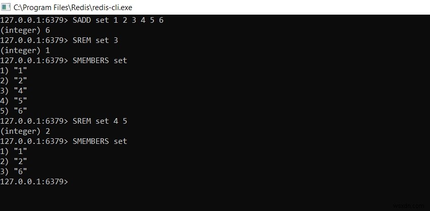 วิธีลบองค์ประกอบออกจากชุดใน redis – Redis SPOP | SREM 