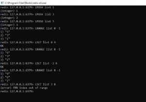 Redis LSET – วิธีตั้งค่าองค์ประกอบที่ดัชนีเฉพาะของรายการใน redis 