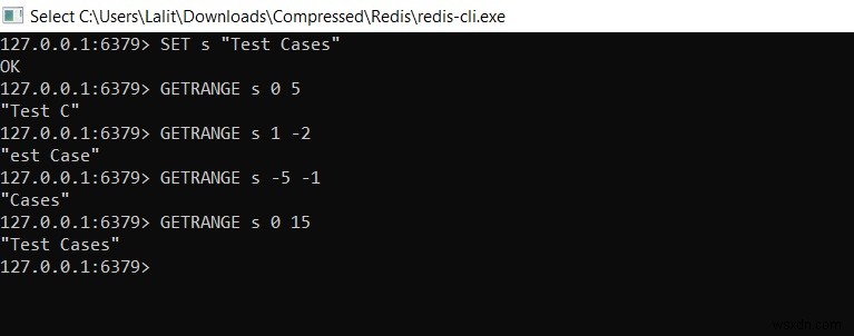 Redis GETRANGE – วิธีรับสตริงย่อยของค่าสตริงใน redis 