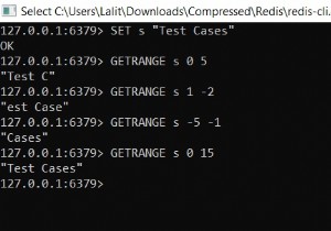 Redis GETRANGE – วิธีรับสตริงย่อยของค่าสตริงใน redis 