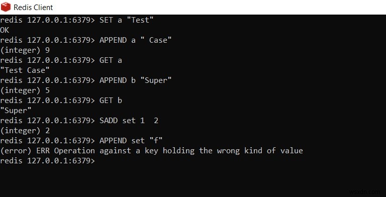 Redis APPEND – วิธีต่อท้ายสตริงกับค่าสตริงที่มีอยู่ใน redis 
