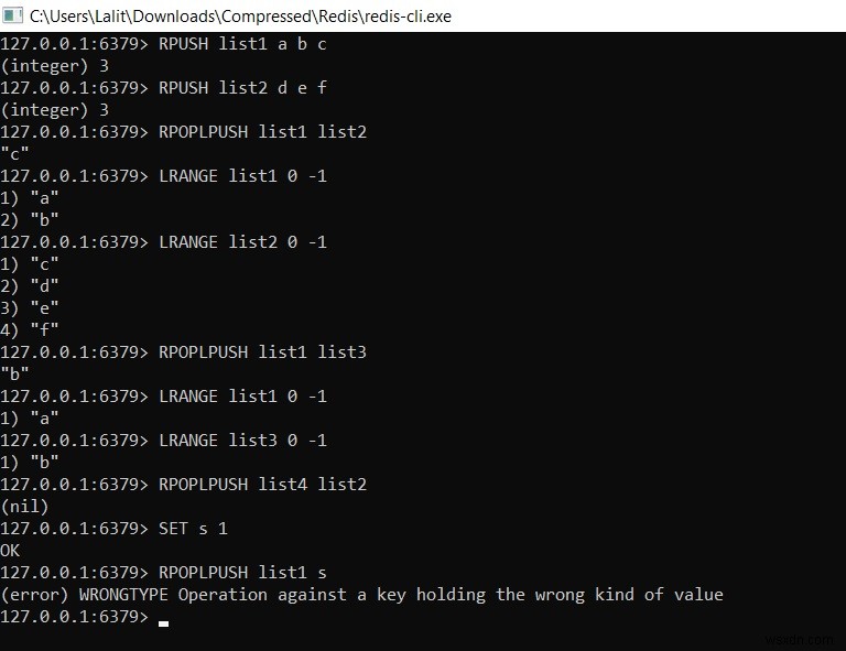 วิธีป๊อปและผลักรายการจากที่หนึ่งไปยังอีกรายการหนึ่ง - Redis RPOPLPUSH | BRPOPLPUSH 