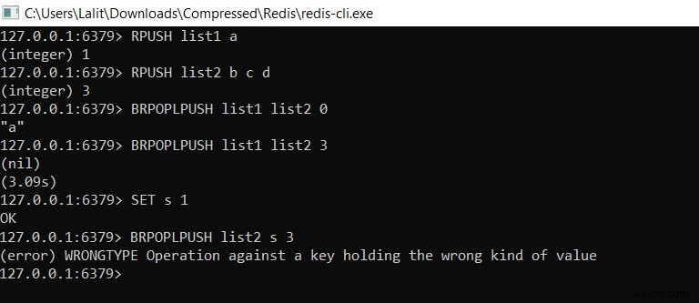 วิธีป๊อปและผลักรายการจากที่หนึ่งไปยังอีกรายการหนึ่ง - Redis RPOPLPUSH | BRPOPLPUSH 