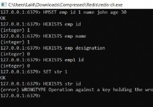 Redis HEXISTS – วิธีตรวจสอบการมีอยู่ของฟิลด์ในค่าแฮชใน redis 