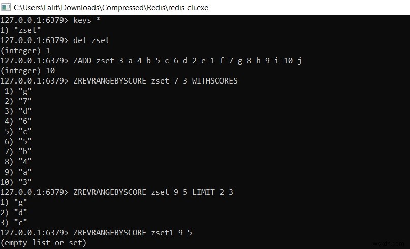 Redis ZREVRANGEBYSCORE – วิธีรับองค์ประกอบของชุดที่จัดเรียงตามช่วงคะแนนและในลำดับตามลําดับ 