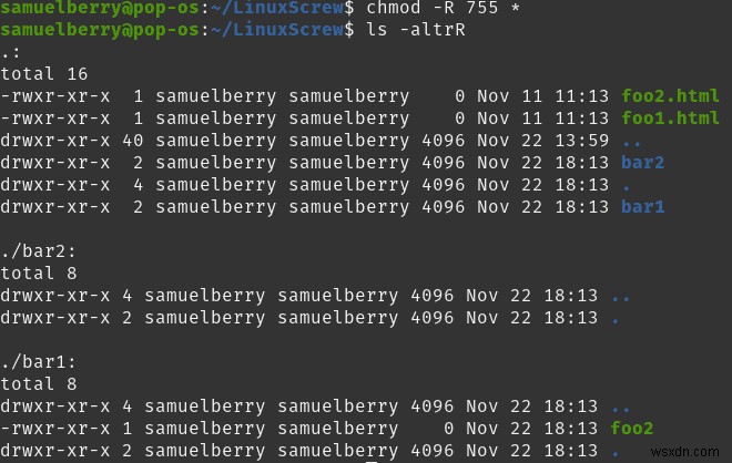 Linux chmod Recursive:วิธีเปลี่ยนการอนุญาตไฟล์แบบเรียกซ้ำ 