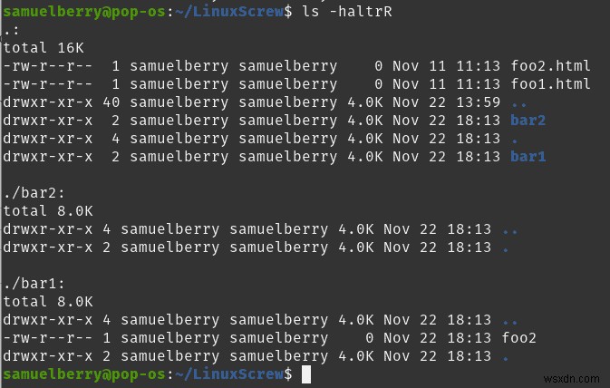 ls คำสั่งใน Linux เพื่อแสดงรายการไฟล์และไดเรกทอรี 