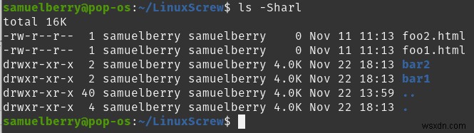 ls คำสั่งใน Linux เพื่อแสดงรายการไฟล์และไดเรกทอรี 