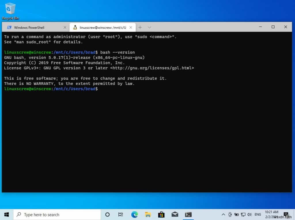 วิธีการติดตั้งและใช้ Bash (Linux Shell) บน Windows 10 [บทช่วยสอน] 