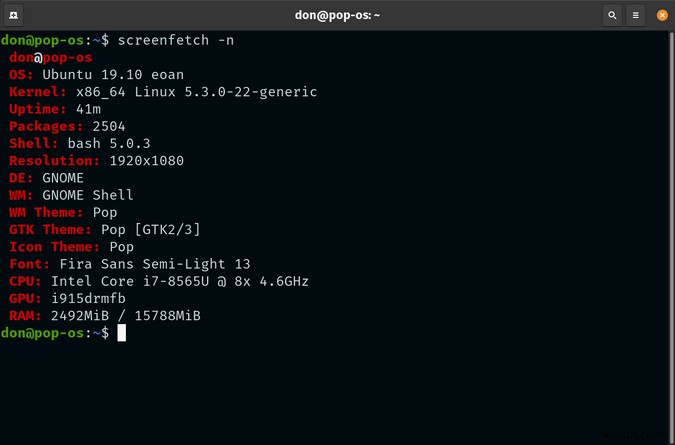 สกรีนช็อตการกำหนดค่าระบบ Linux ของคุณด้วยเครื่องมือทุบตี 