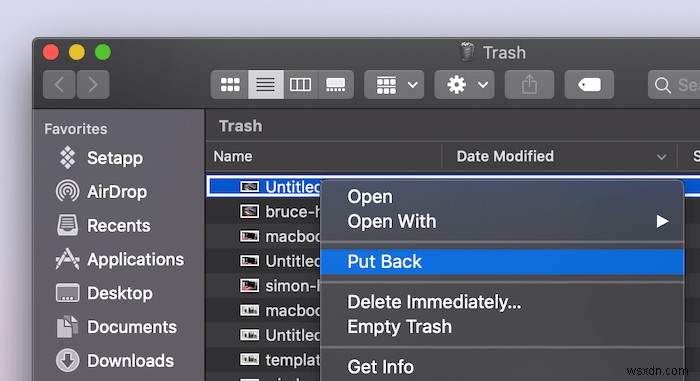 วิธีการคืนค่าไฟล์ที่ถูกลบจากถังขยะ Mac