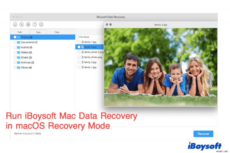 วิธีเรียกใช้ iBoysoft Data Recovery ในโหมดการกู้คืน macOS