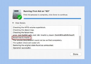 แก้ไข APFS fsroot tree ไม่ถูกต้องเมื่อตรวจสอบ fsroot tree ใน macOS