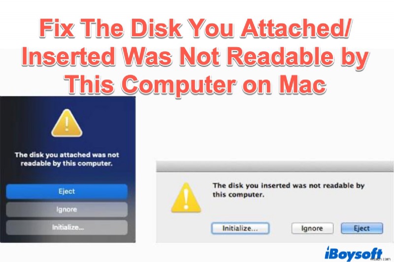 แก้ไขดิสก์ที่คุณแนบไม่สามารถอ่านได้โดยคอมพิวเตอร์เครื่องนี้ใน Mac