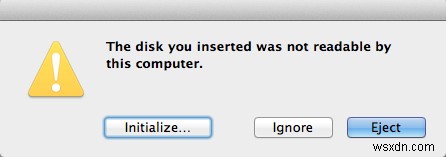 แก้ไขดิสก์ที่คุณแนบไม่สามารถอ่านได้โดยคอมพิวเตอร์เครื่องนี้ใน Mac