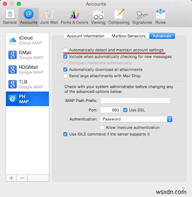 แอป Apple Mail ไม่สามารถเชื่อมต่อกับ Gmail
