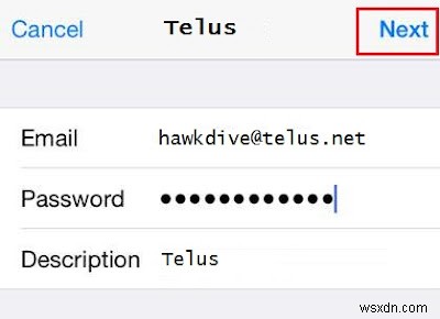 ไม่สามารถส่งอีเมลจากบัญชีอีเมล telus.net หรือ telusplanet.net บน iPhone, iPad หรือ Mac