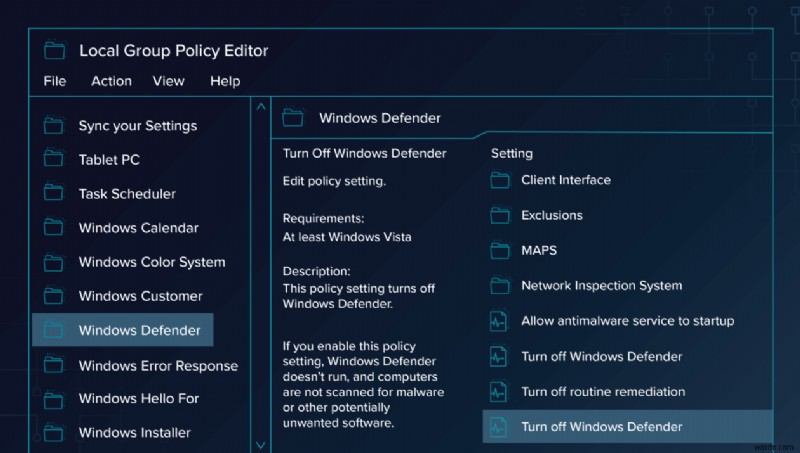 วิธีการแก้ไข Windows Defender ที่ถูกบล็อกโดยนโยบายกลุ่มใน Windows 10