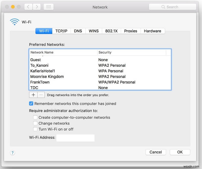 วิธีลืมเครือข่าย Wi-Fi บน Mac