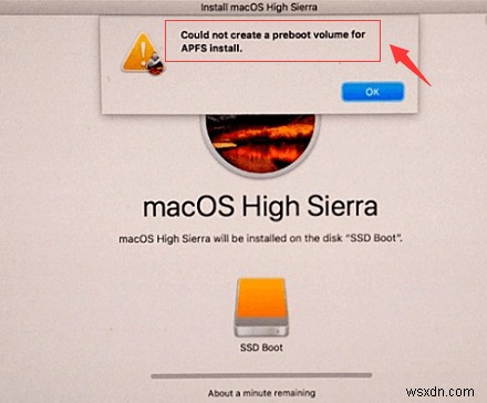 [แก้ไขแล้ว] ไม่สามารถสร้าง Preboot Volume สำหรับ APFS Install 