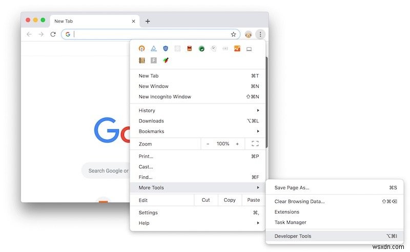 วิธีตรวจสอบองค์ประกอบใน Chrome, Safari และ Firefox บน Mac 