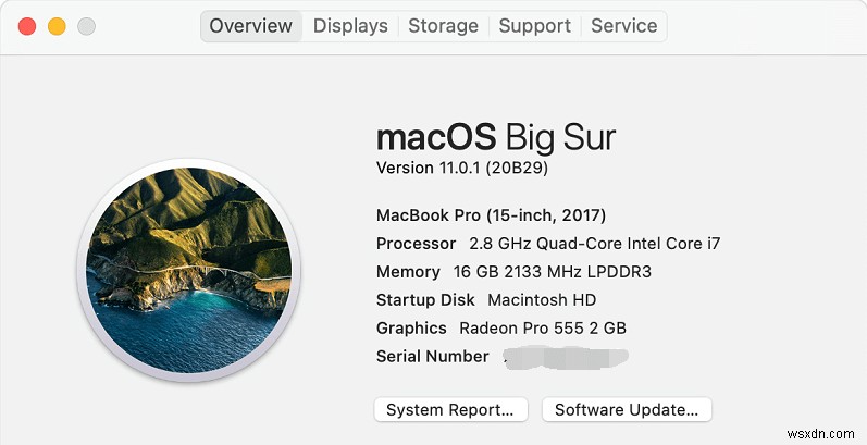 รายการที่ครอบคลุมสำหรับเวอร์ชัน Mac OS X และ macOS 