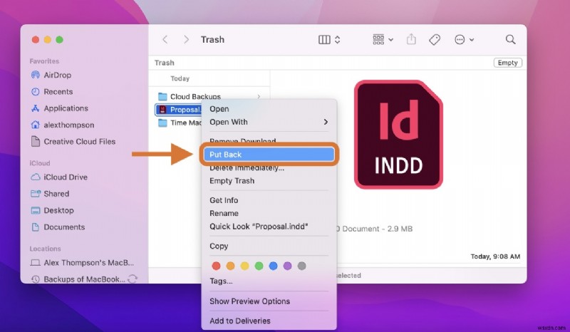 วิธีการกู้คืนไฟล์ InDesign ที่ไม่ได้บันทึก/ลบบน Mac 